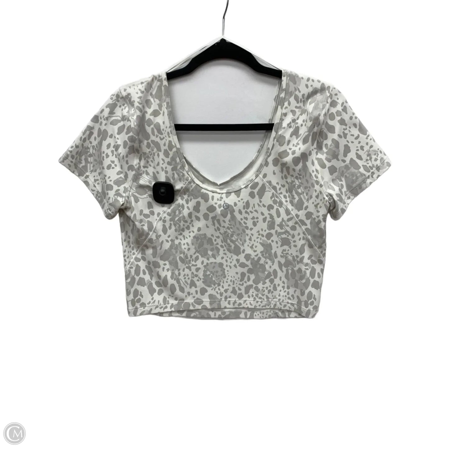 Athletic Top Short Sleeve By Lululemon In Grey, Size: 12