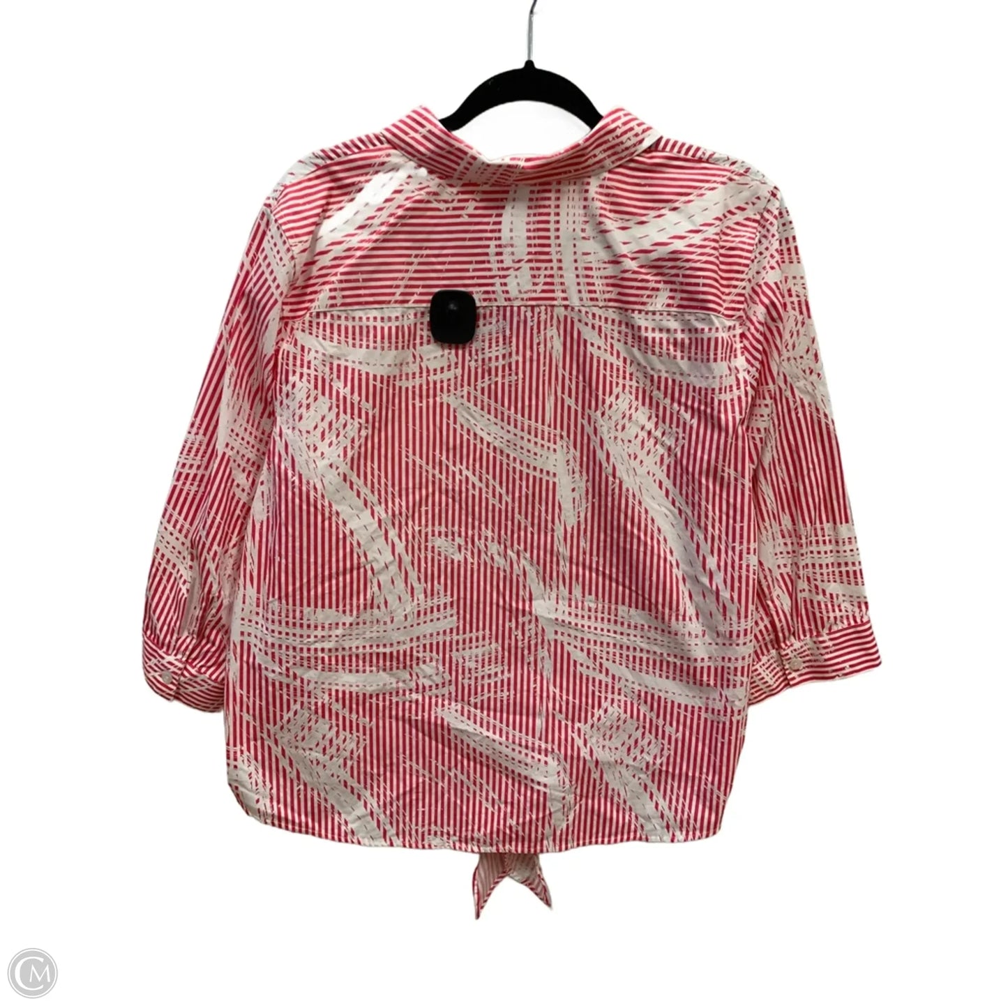 Top Long Sleeve By Chicos In Pink & White, Size: 16