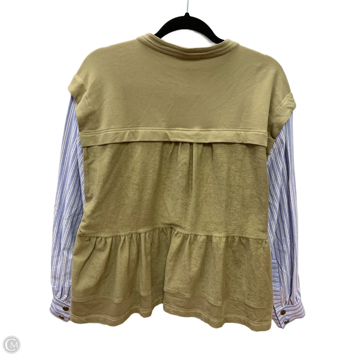 Top Long Sleeve By Pilcro In Green, Size: S