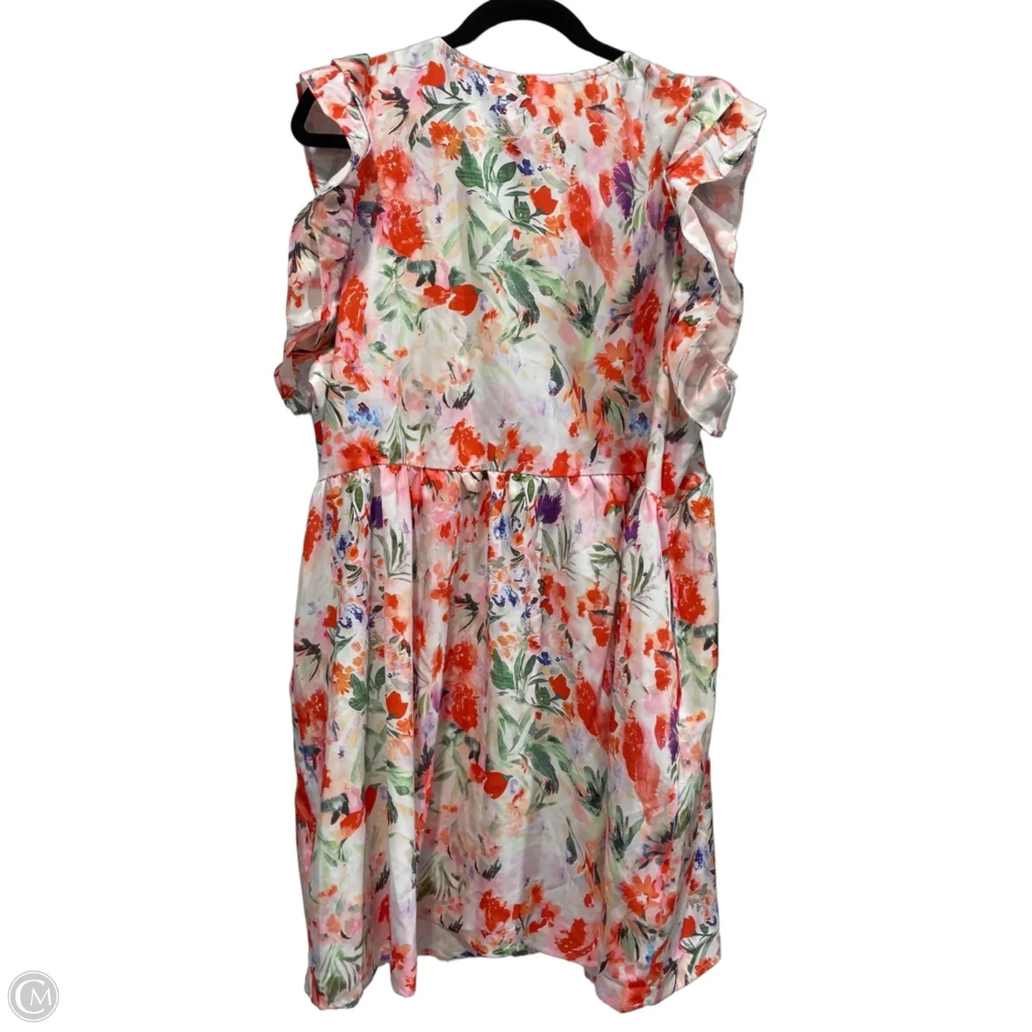 Dress Casual Short By Shein In Floral Print, Size: 1x