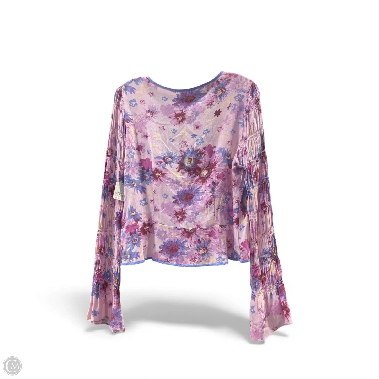 Blouse Long Sleeve By Free People In Floral Print, Size: S