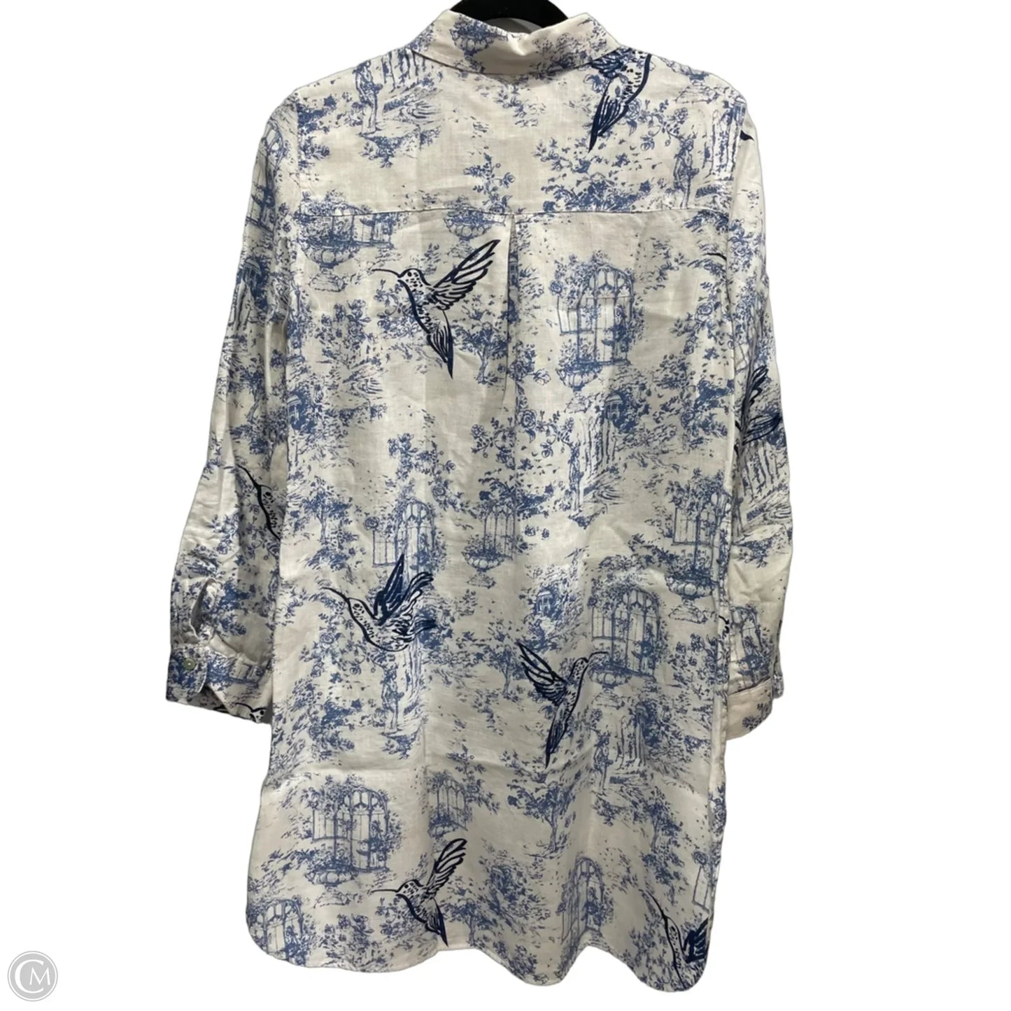 Dress Casual Midi By Chicos In Blue & White, Size: Xs