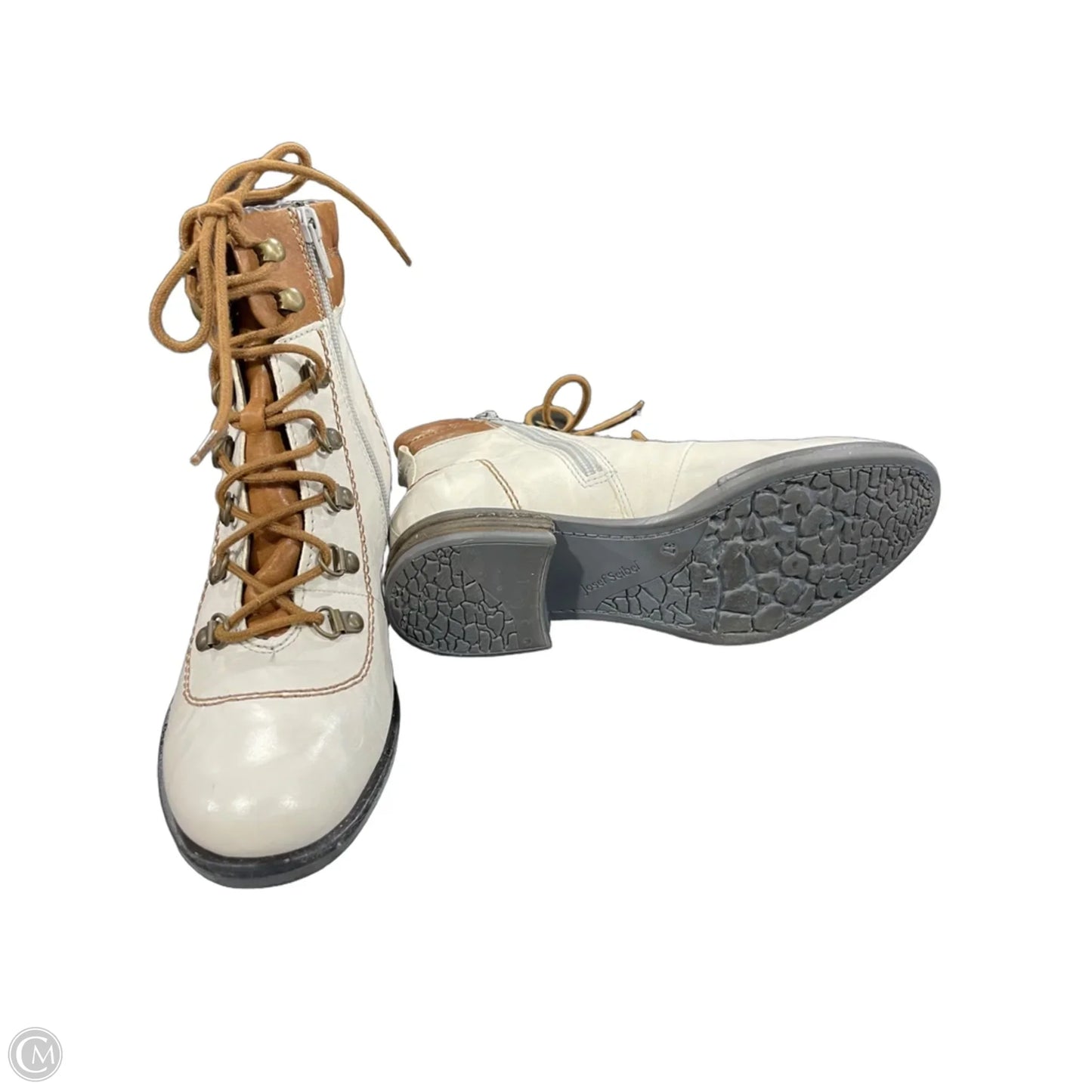 Boots Hiking By Josef Seibel In Brown & Cream, Size: 7