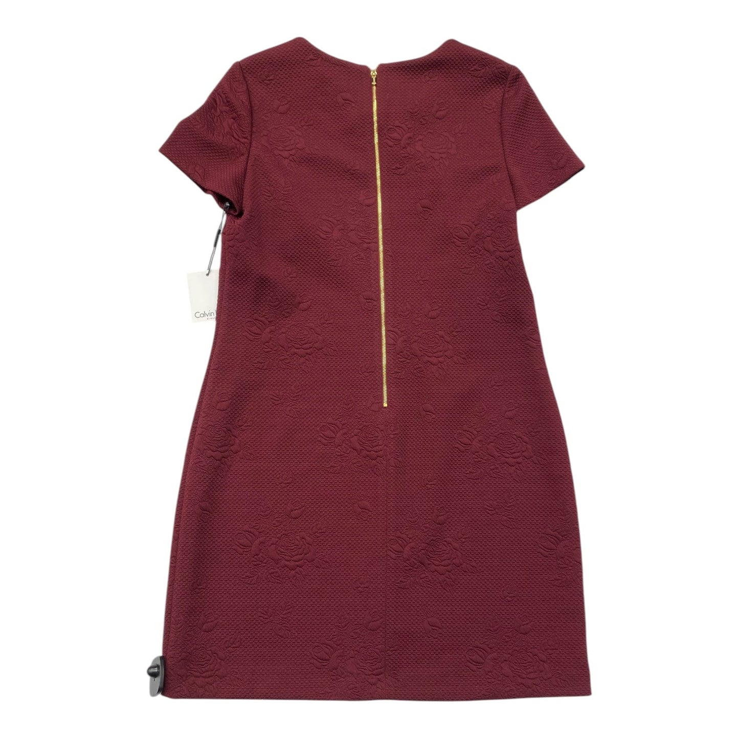 Dress Casual Midi By Calvin Klein In Maroon, Size: 12