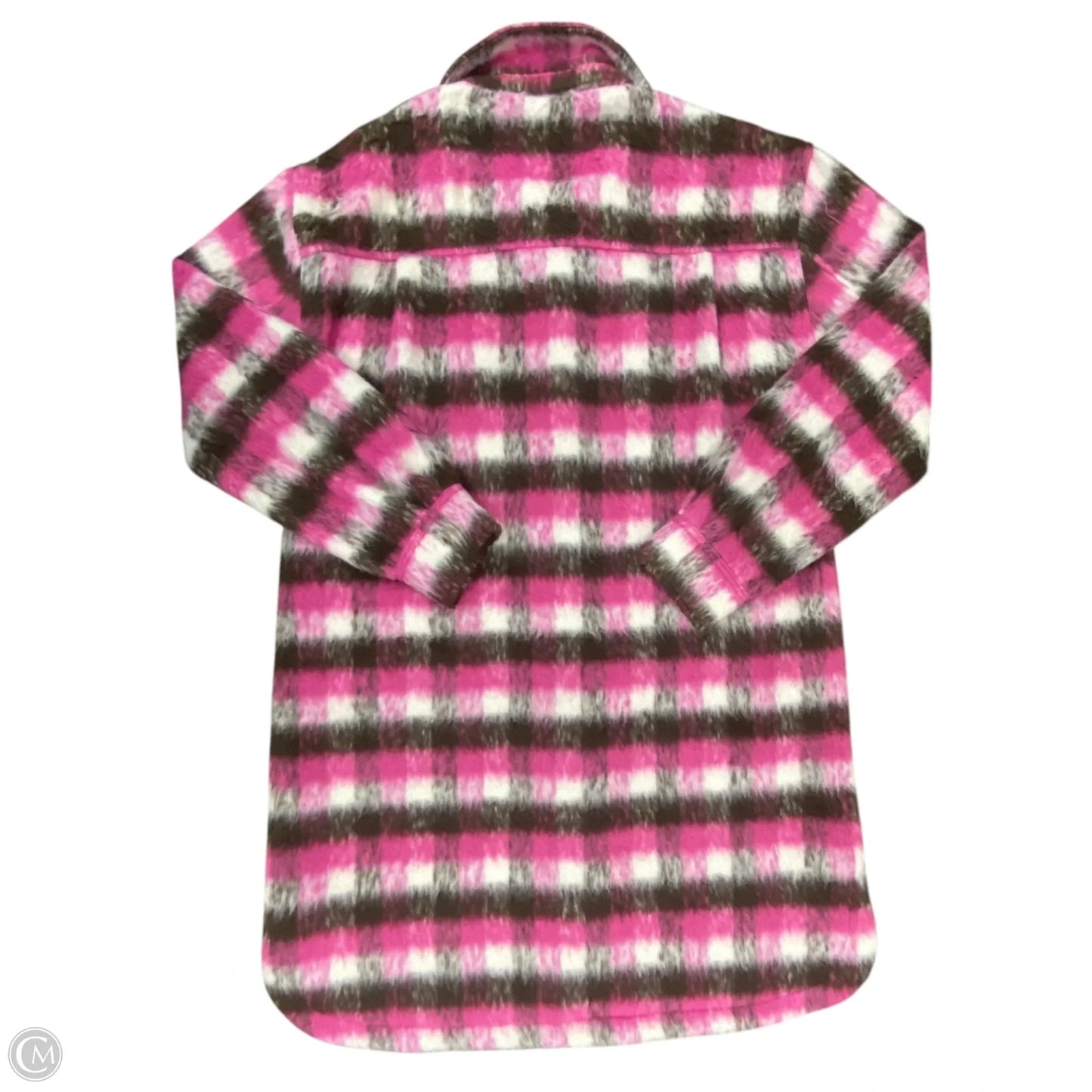 Jacket Shirt By Vigoss In Brown & Pink, Size: S
