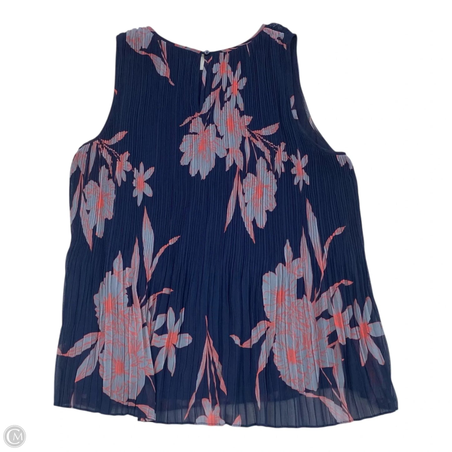 Top Sleeveless By Halogen In Blue & Red, Size: L