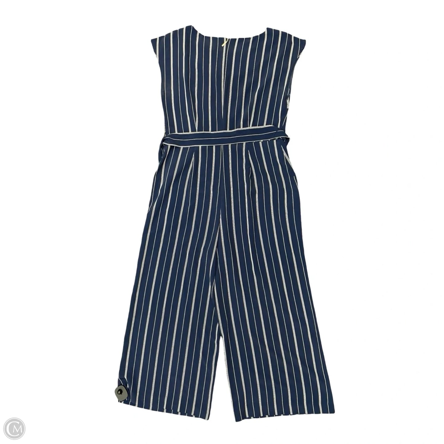 Jumpsuit Designer By Karl Lagerfeld In Blue & White, Size: 10