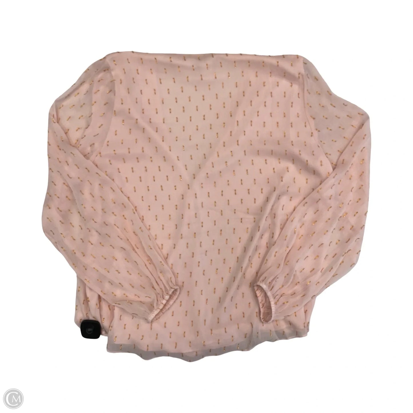 Top Long Sleeve By White House Black Market In Gold & Pink, Size: L
