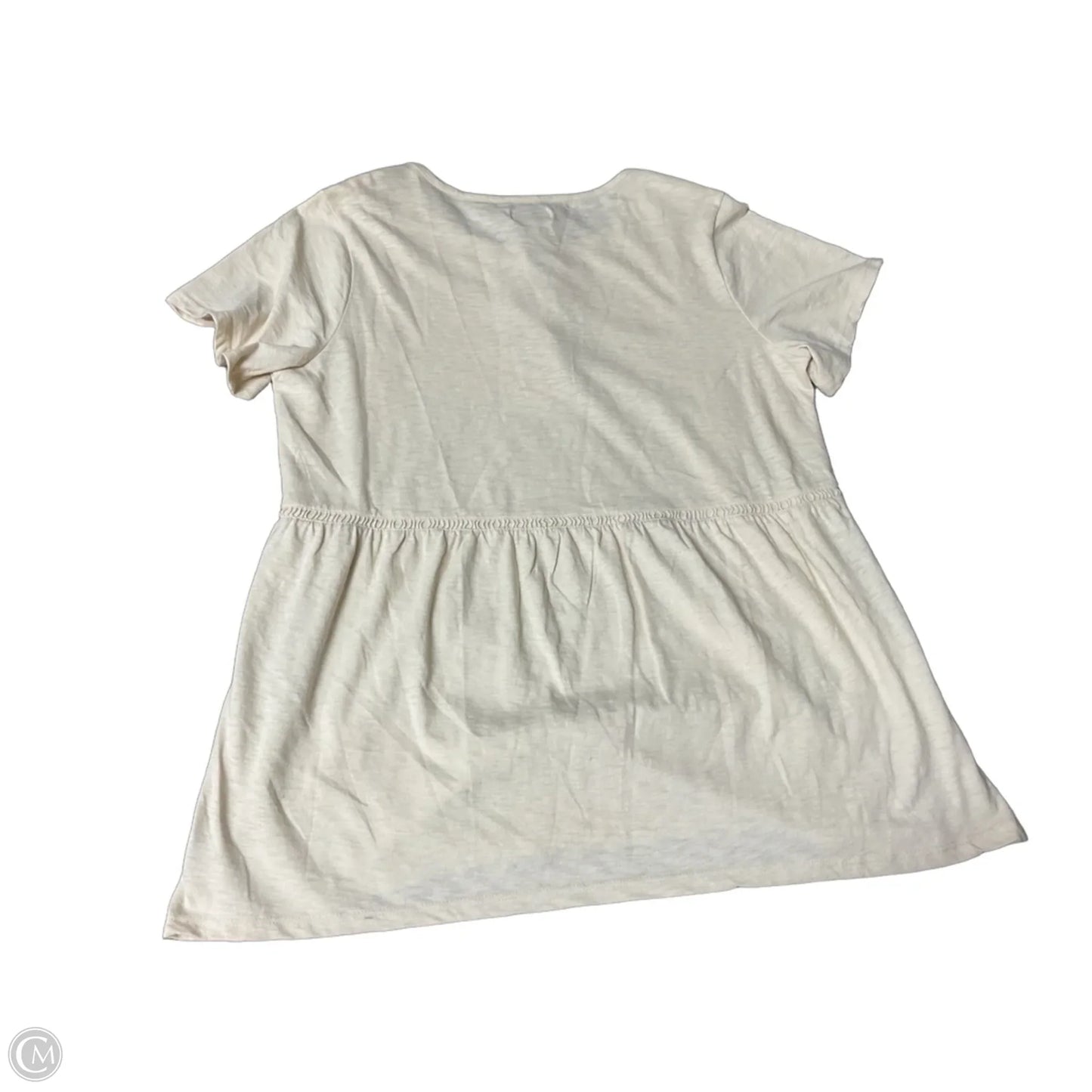 Top Short Sleeve By Wonderly In Cream, Size: M