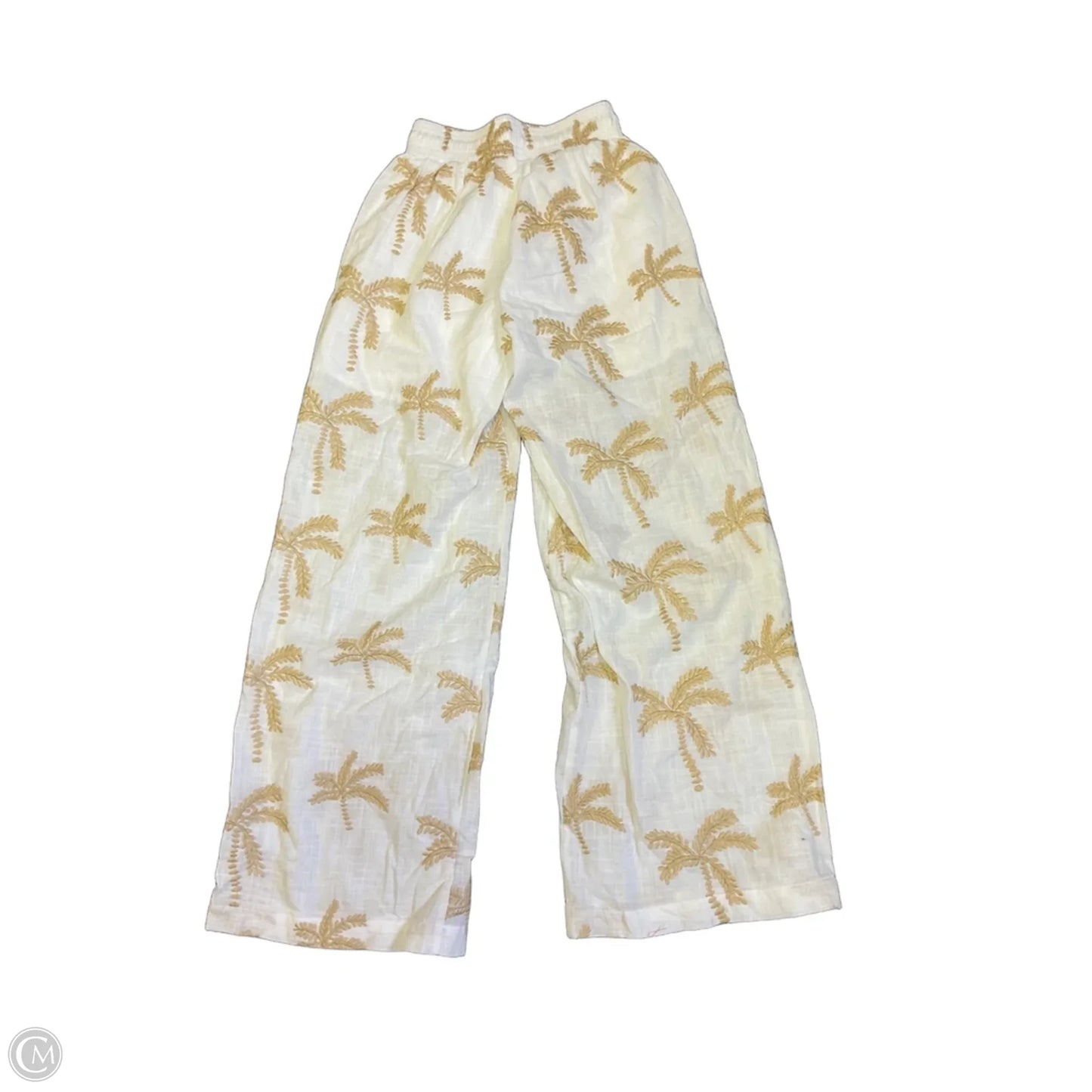 Pants Wide Leg By Pink Lily In Tan & White, Size: Xs