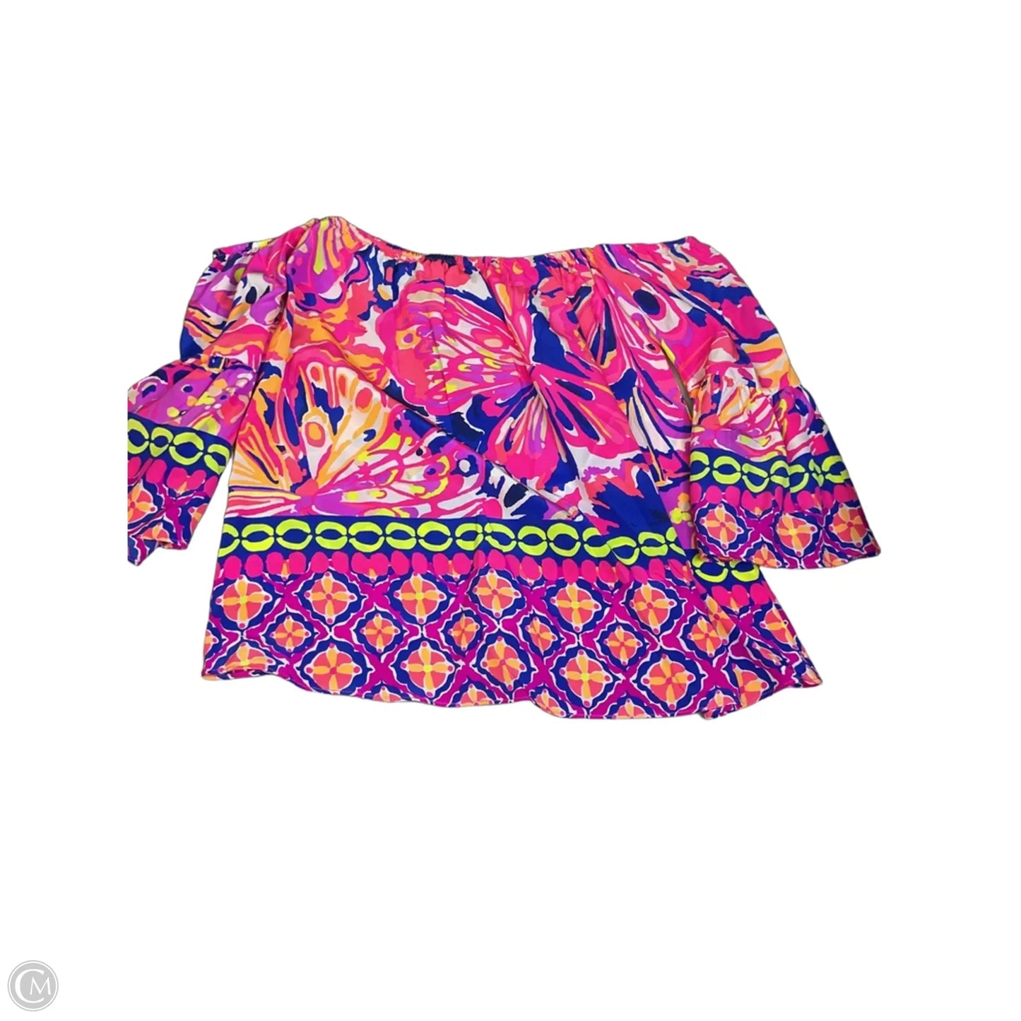 Blouse Designer By Lilly Pulitzer In Pink & Yellow, Size: Xxs