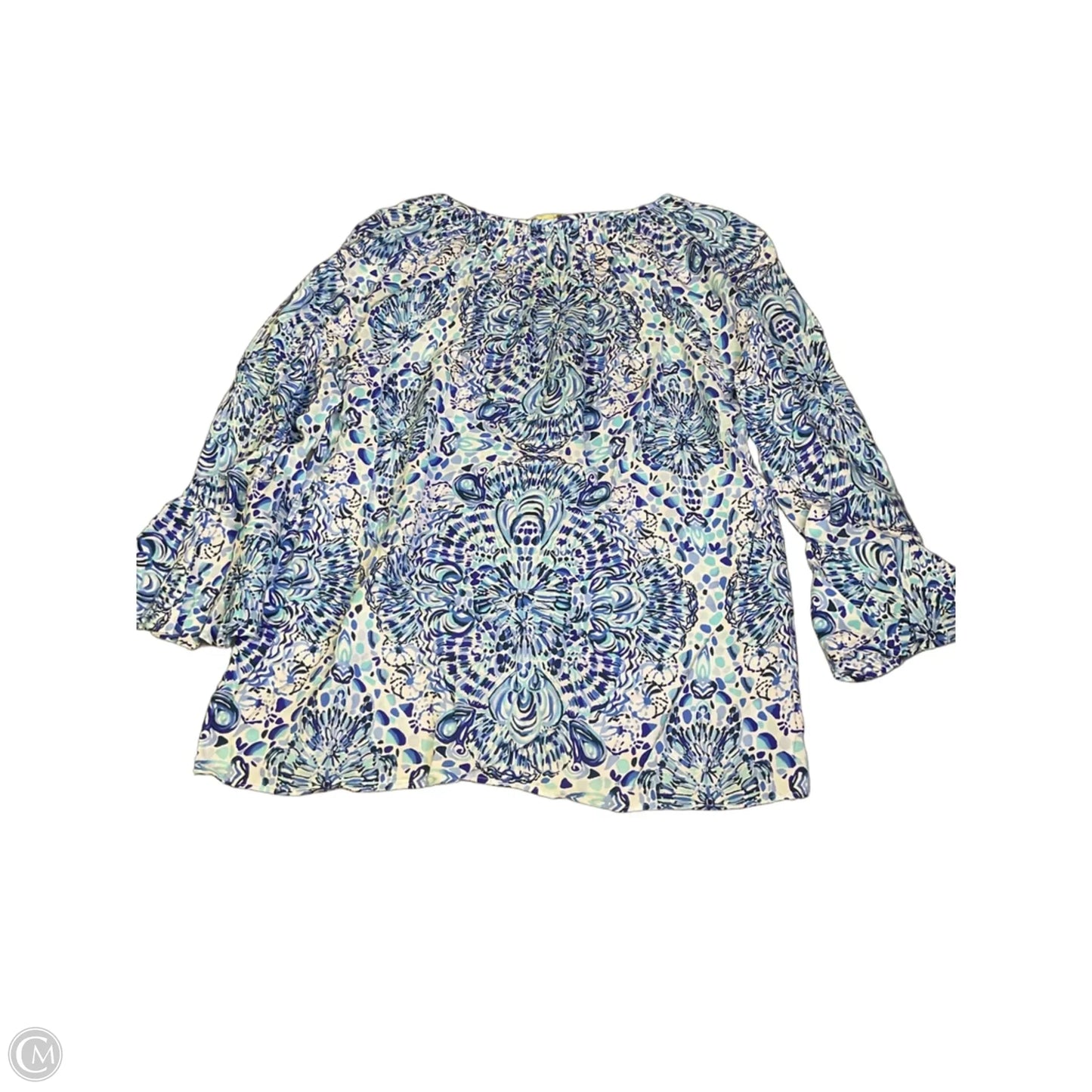 Top Long Sleeve Designer By Lilly Pulitzer In Blue & White, Size: Xs