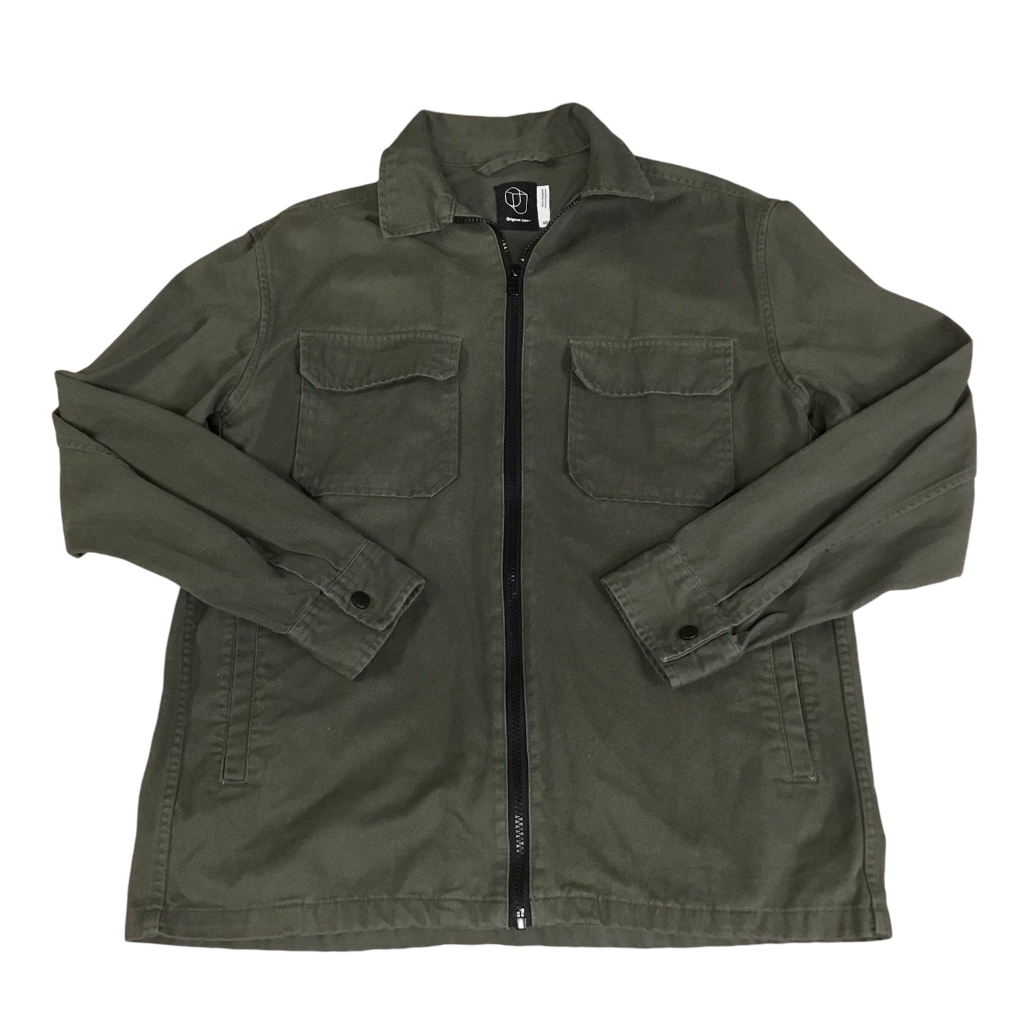 Jacket Moto By Clothes Mentor In Green, Size: S