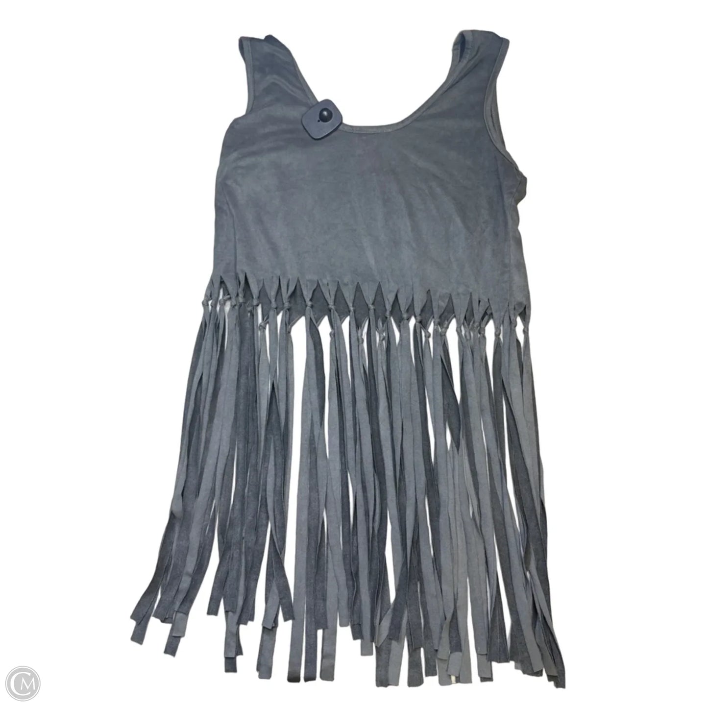 Top Sleeveless By Touch Me Knits In Grey, Size: L