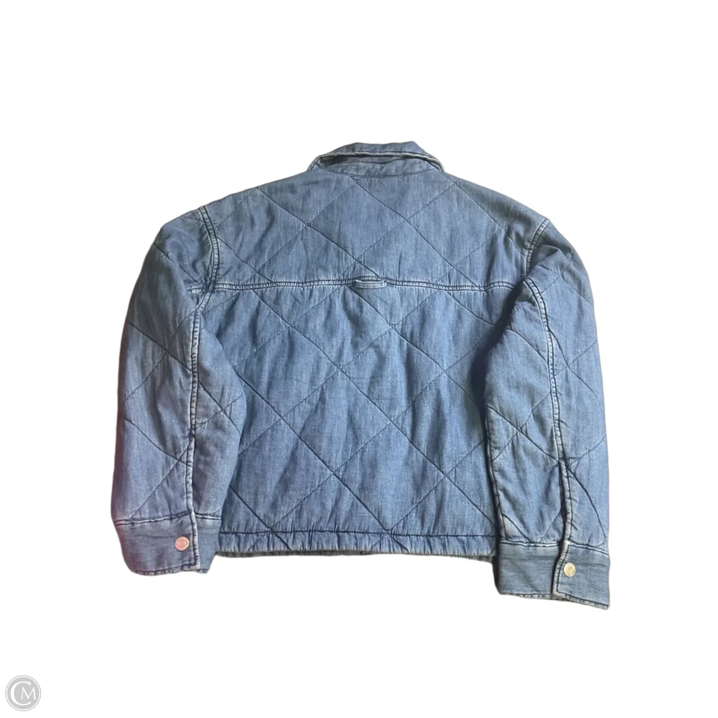 Jacket Puffer & Quilted By Gap In Blue Denim, Size: Xs