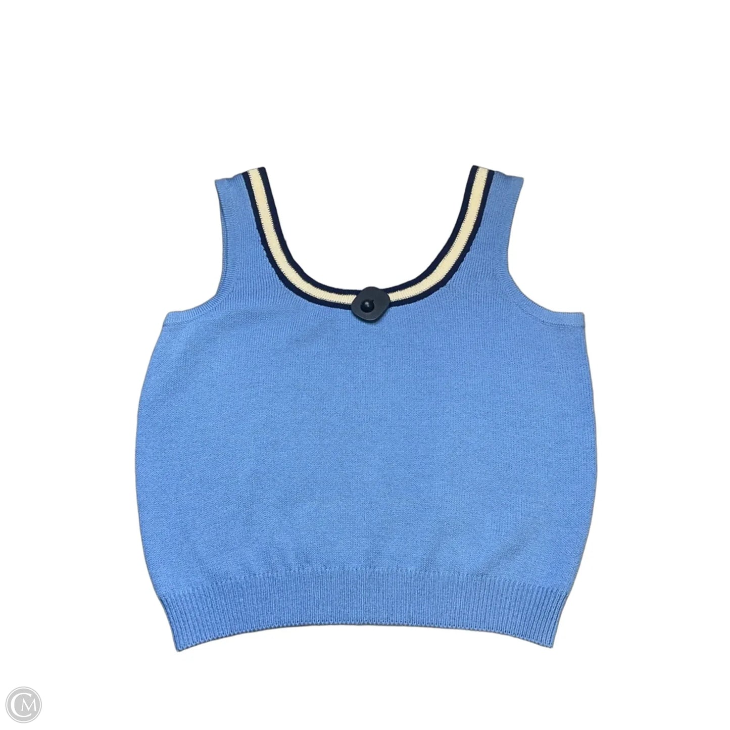 Top Sleeveless Luxury Designer By St John Collection In Blue & White, Size: L