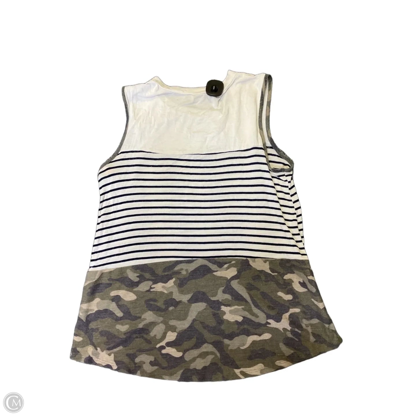 Top Sleeveless By Lovely Melody In Green & White, Size: L