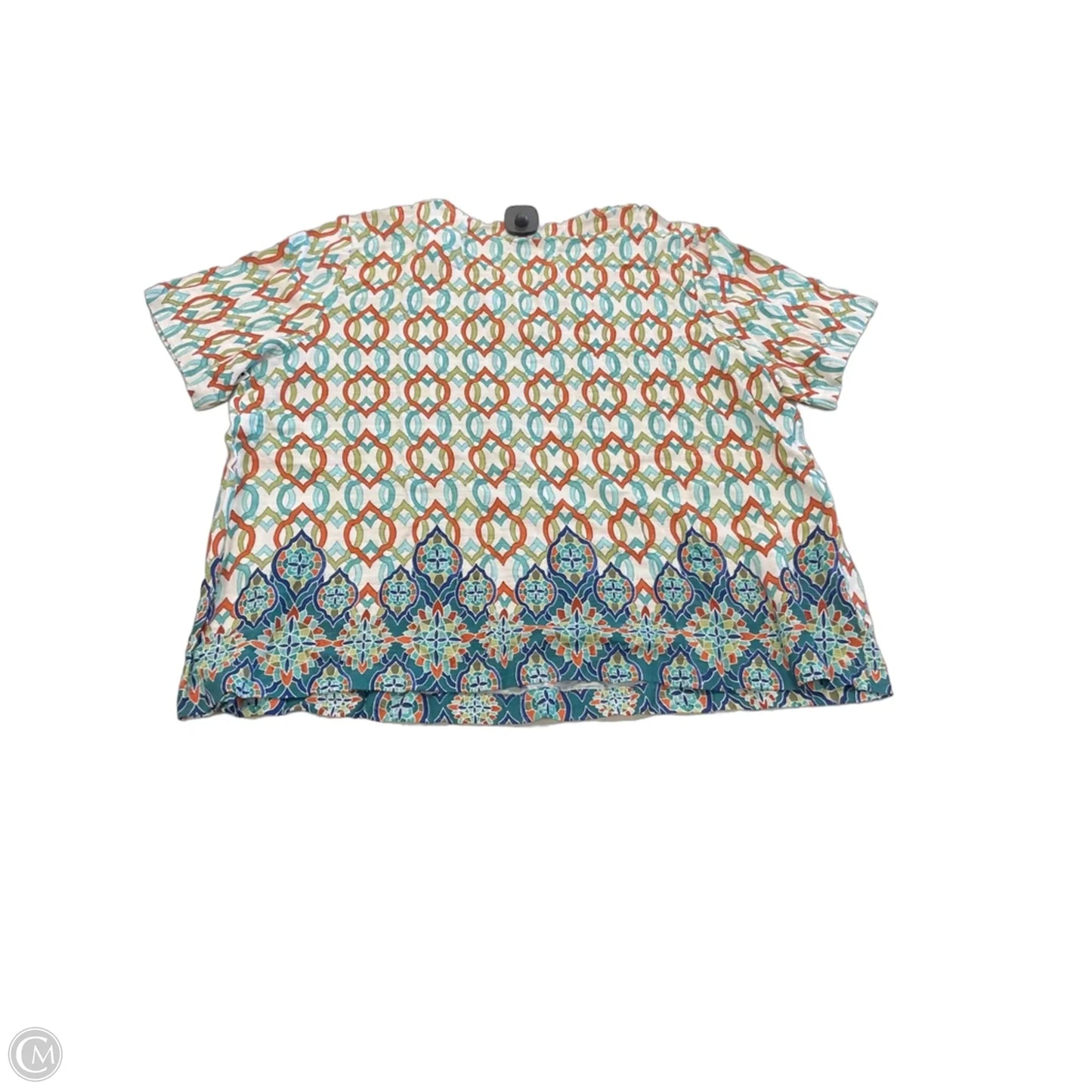 Top Short Sleeve By Jm Collections In Blue & Orange, Size: Xl