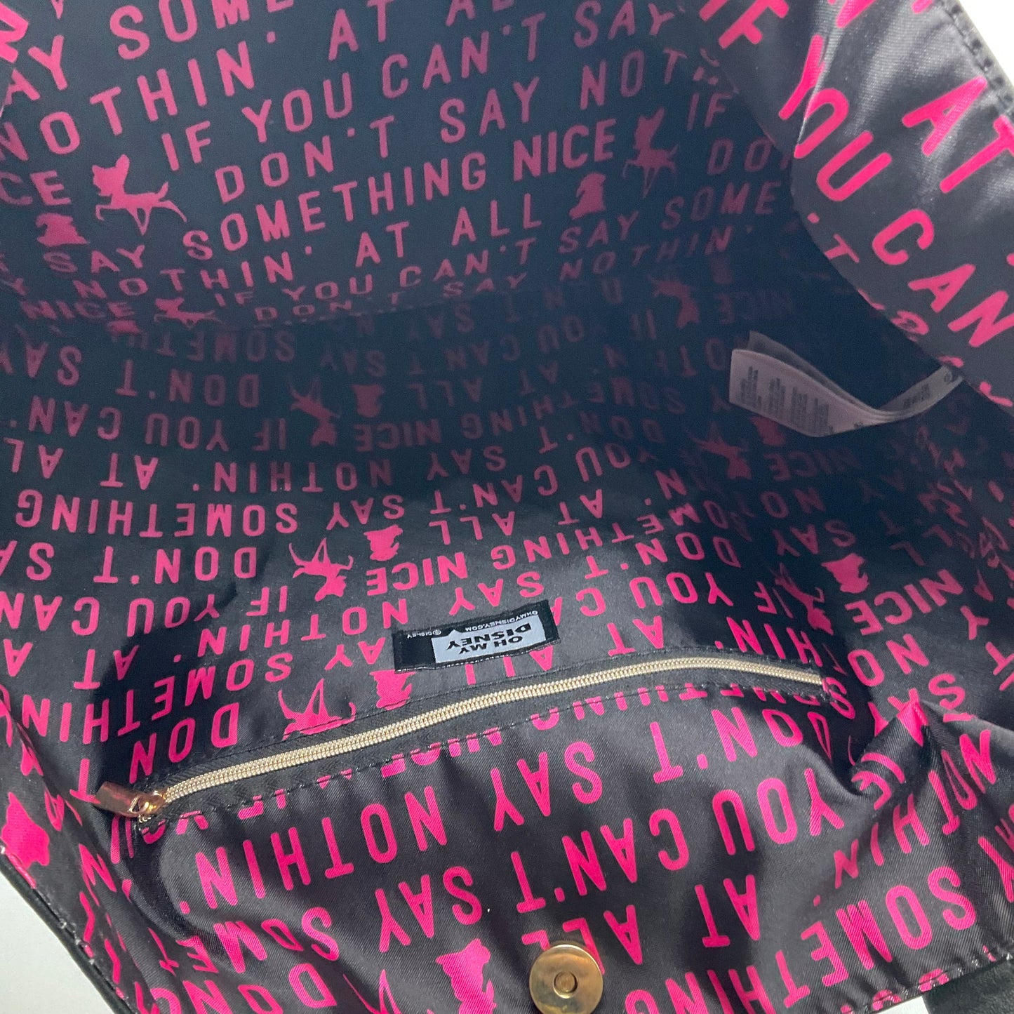 TOTE by DISNEY STORE In BLACK & PINK, Size: LARGE