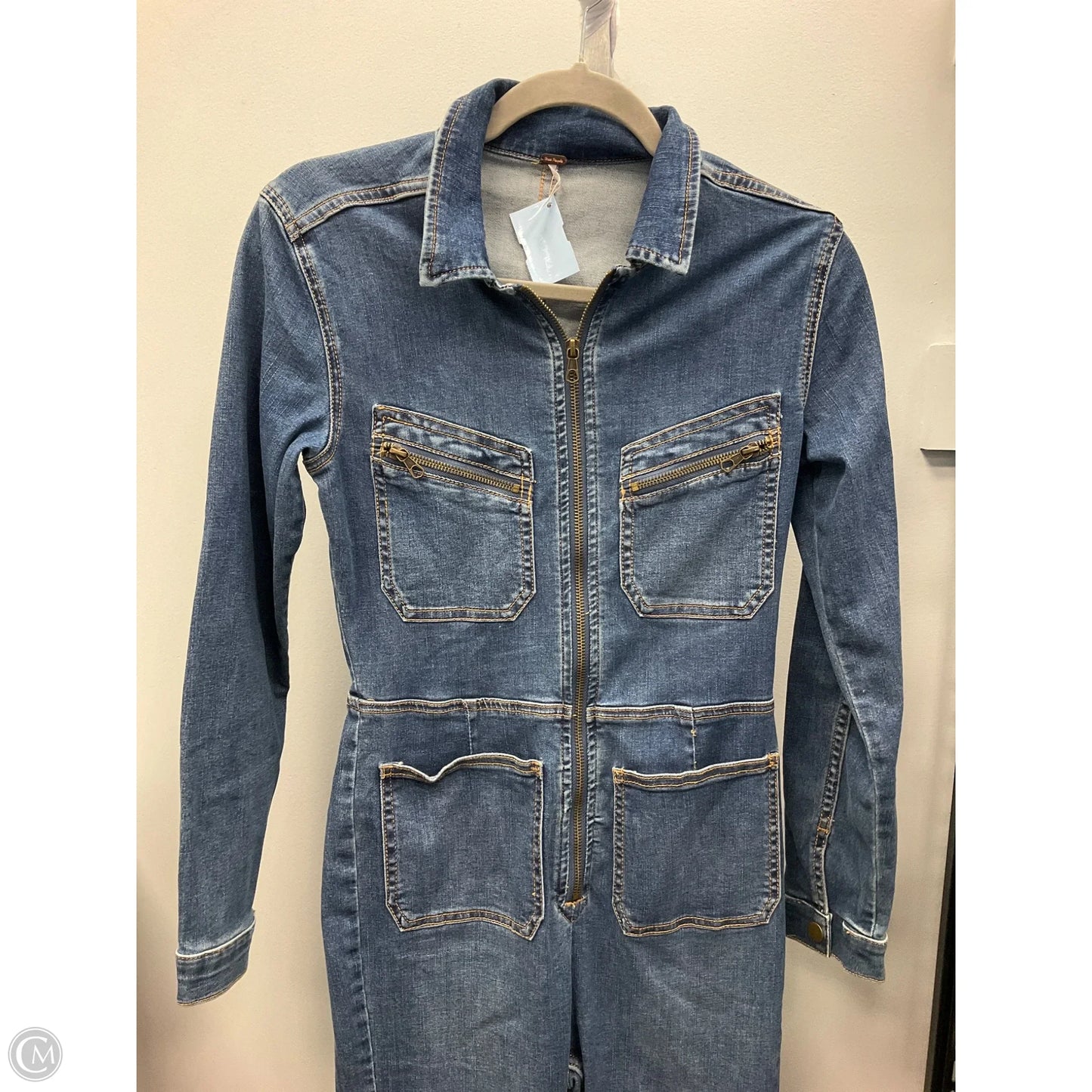 Jumpsuit By Free People In Blue Denim, Size: S