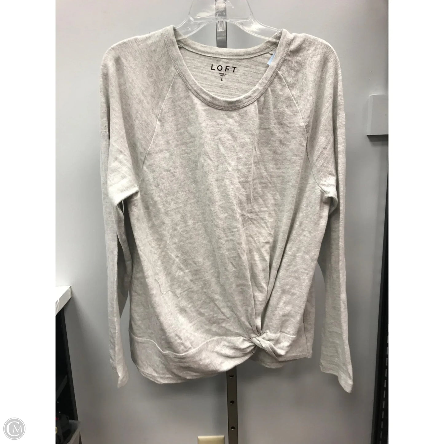 Top Long Sleeve By Loft In Grey, Size: L