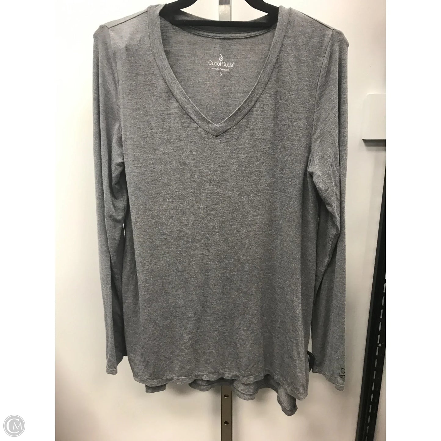 Top Long Sleeve Basic By Cuddl Duds In Grey, Size: S