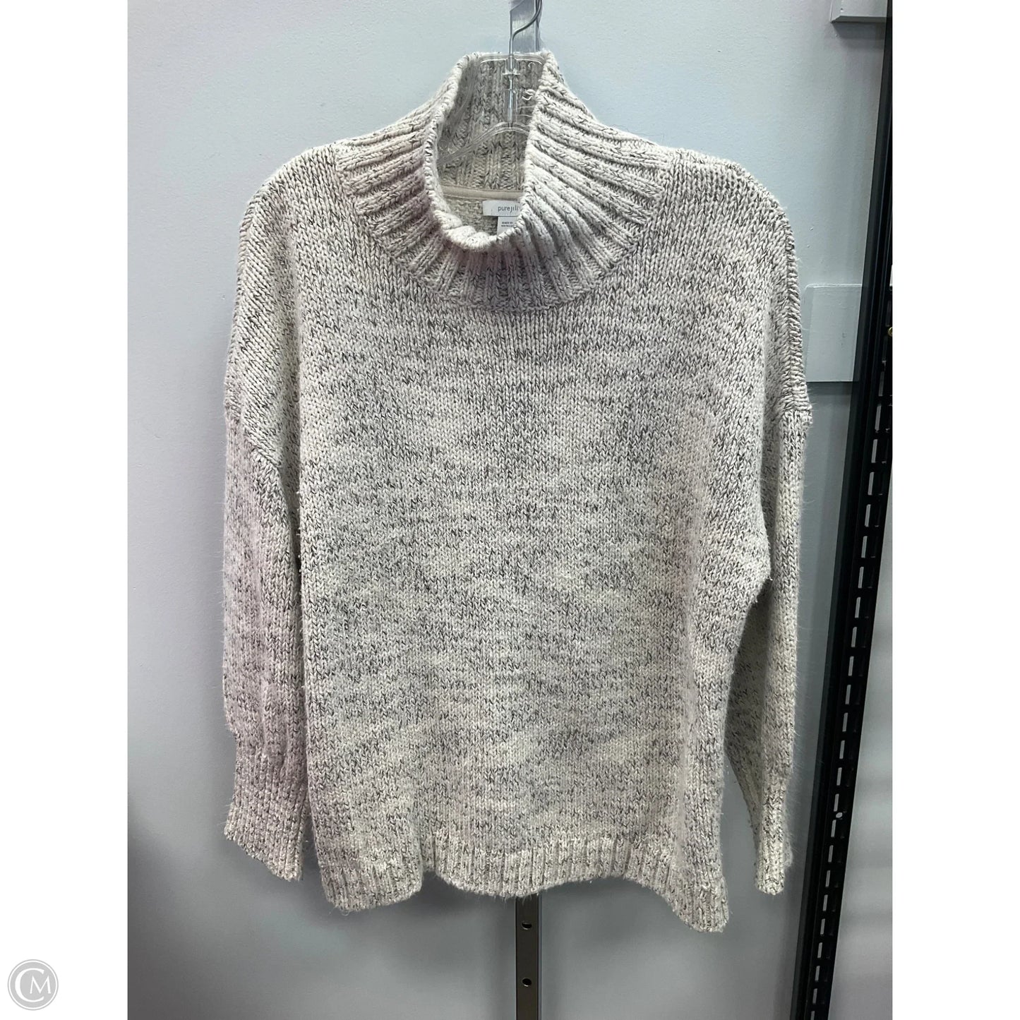 Sweater By Pure Jill In Cream & Grey, Size: M