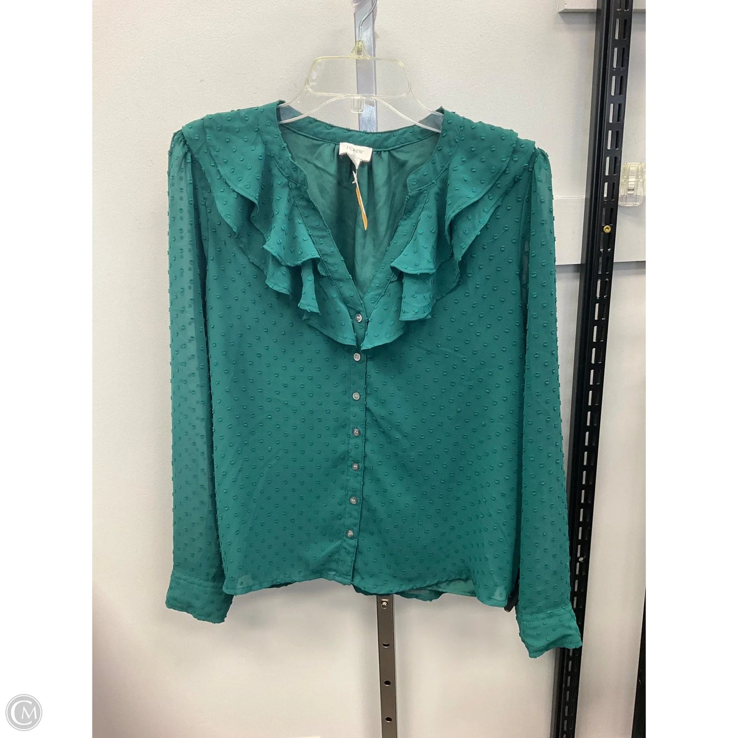 Top Long Sleeve By J. Crew In Green, Size: L