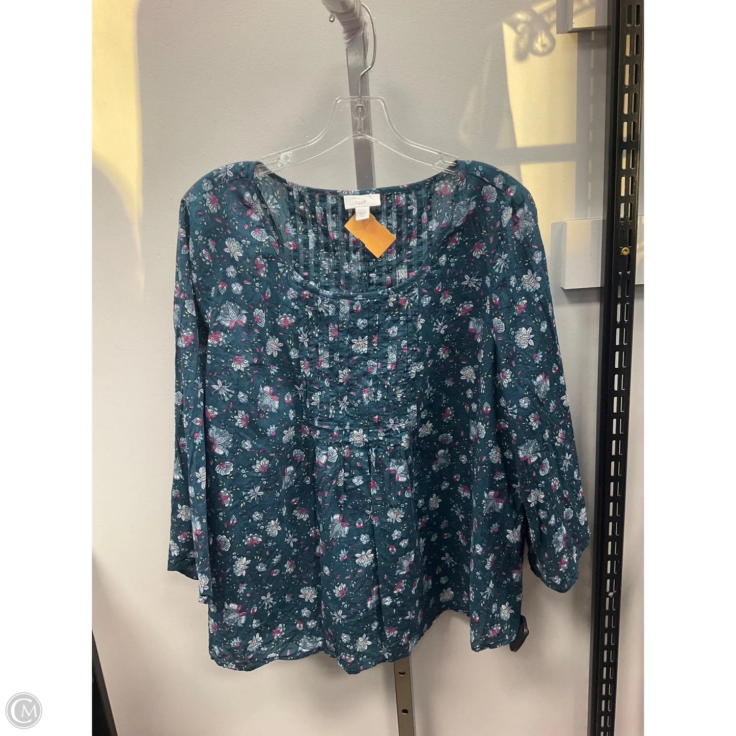 Top Long Sleeve By J. Jill In Teal, Size: L