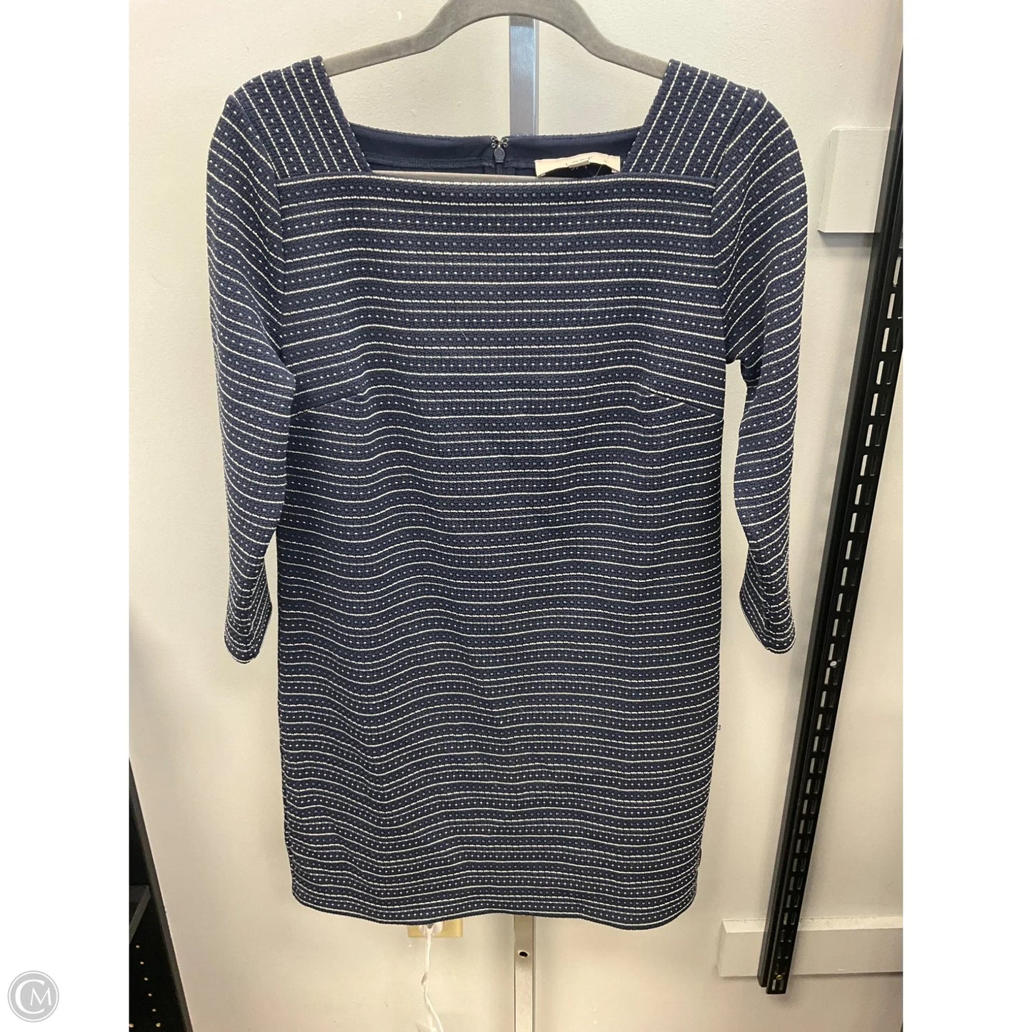 Dress Casual Short By Loft In Blue & Cream, Size: S