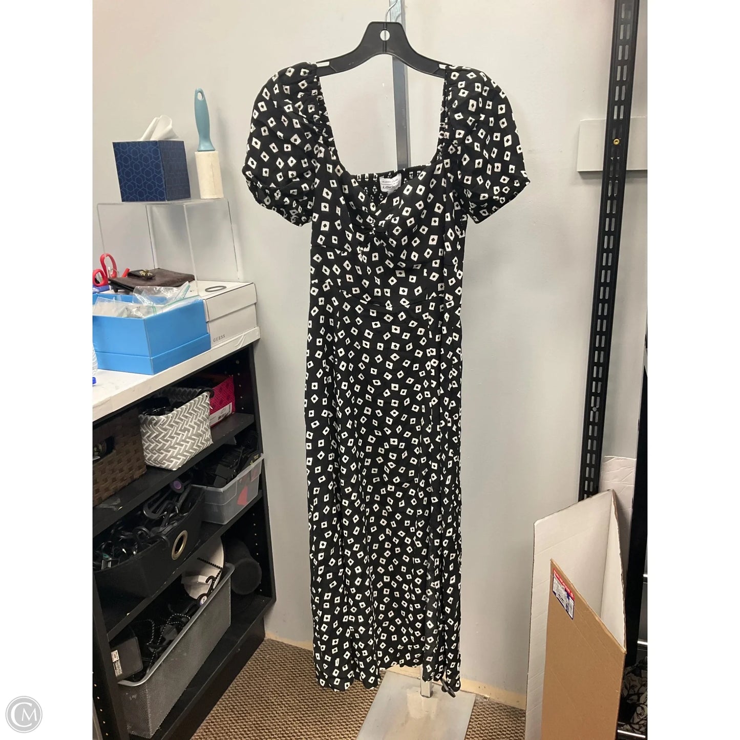 Dress Casual Midi By Los Angeles Atelier In Black & Cream, Size: S