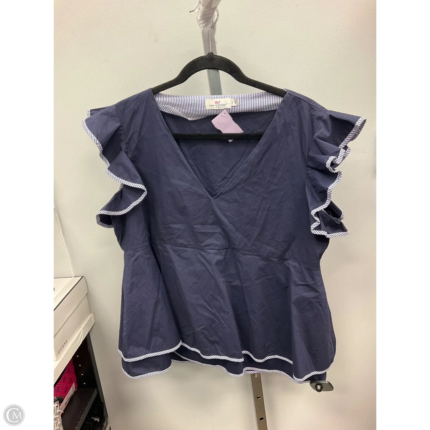 Top Short Sleeve By Vineyard Vines In Blue, Size: Xl
