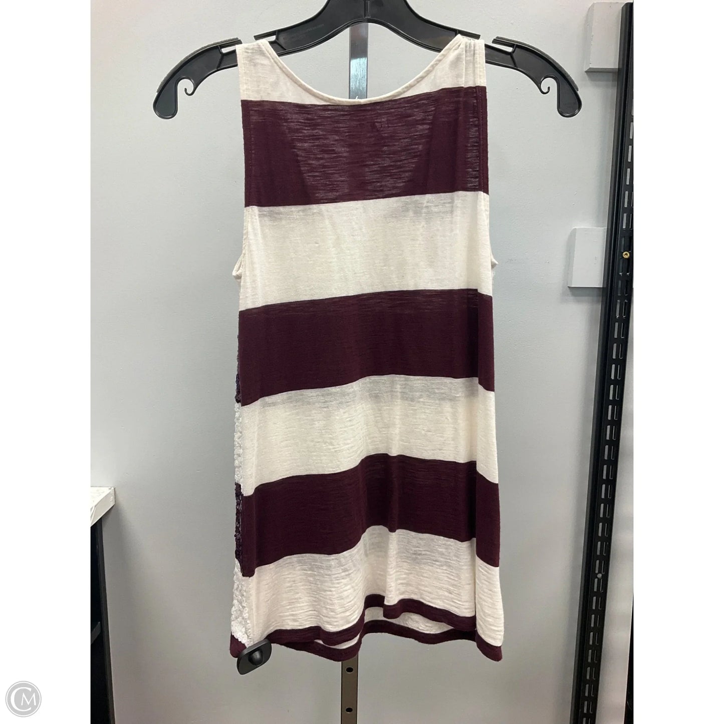 Top Sleeveless By Loft In Maroon, Size: Xxs