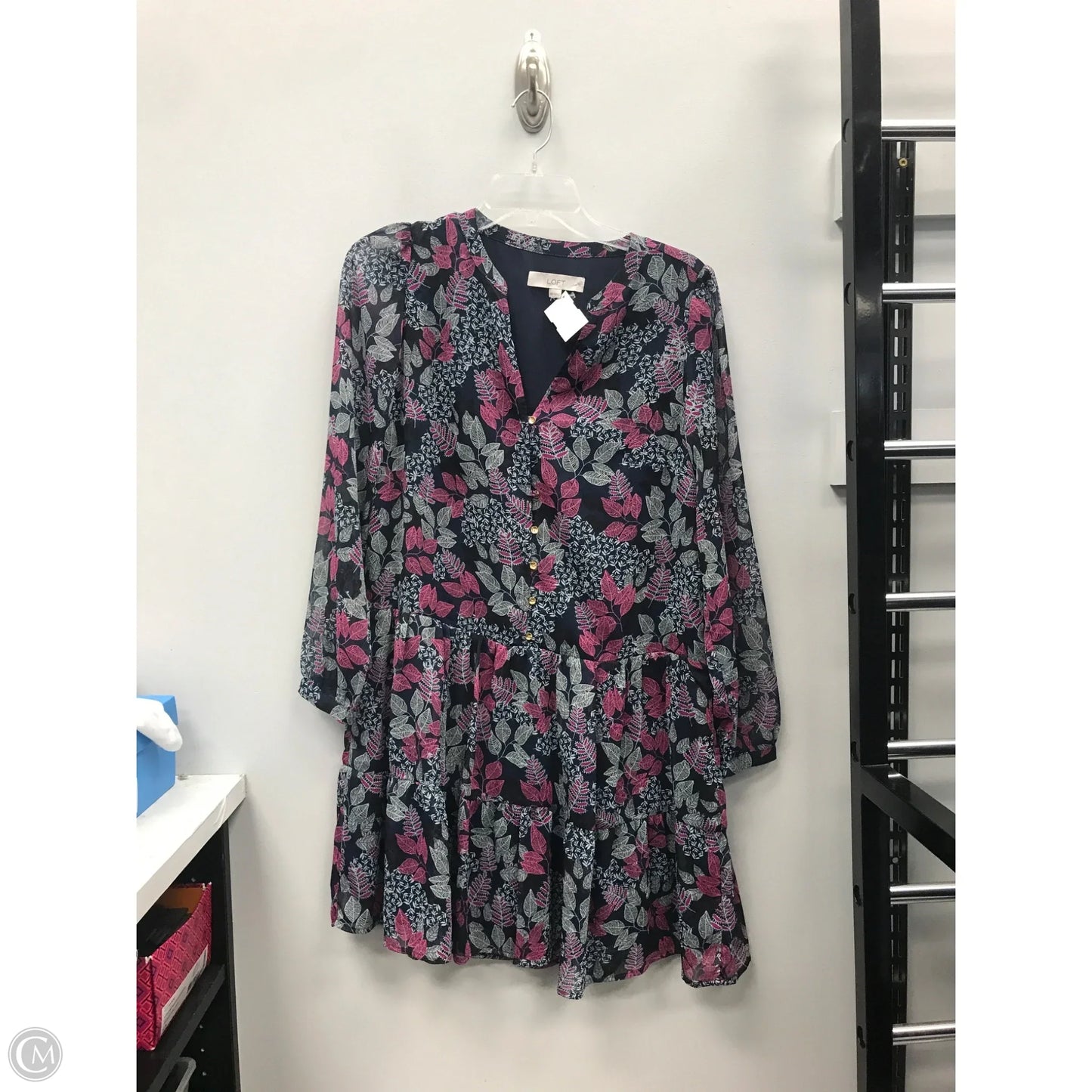 Dress Casual Short By Loft In Blue & Pink, Size: Xs