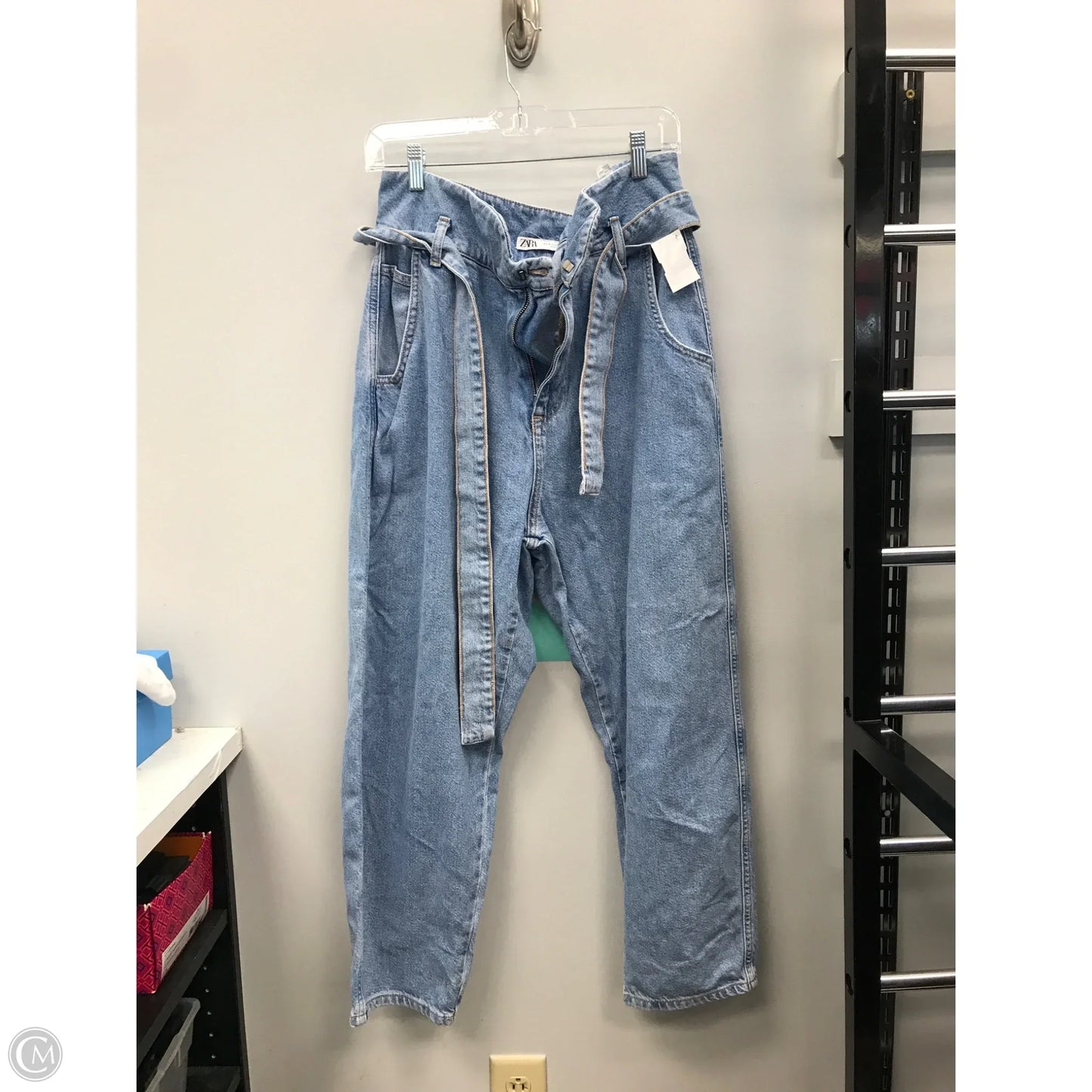 Jeans Wide Leg By Zara In Blue Denim, Size: 12