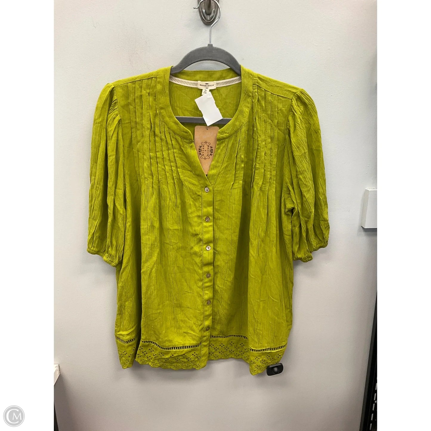 Top Short Sleeve By Mason & Belle In Green, Size: M