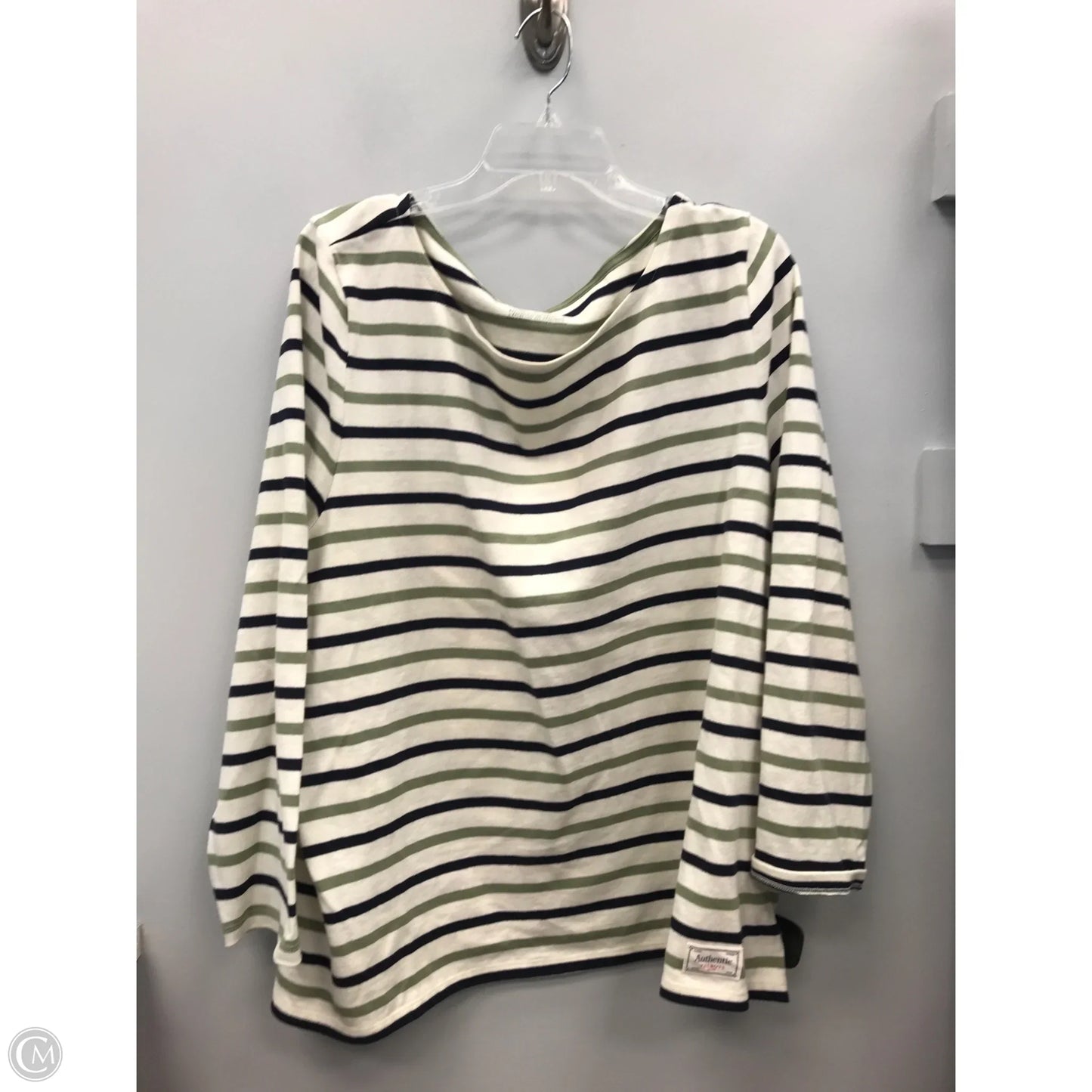 Top Long Sleeve Basic By Talbots In Striped Pattern, Size: 3x