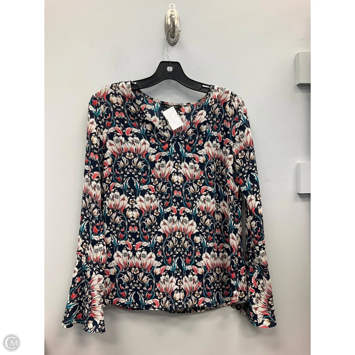 Top Long Sleeve By Banana Republic In Floral Print, Size: Xs