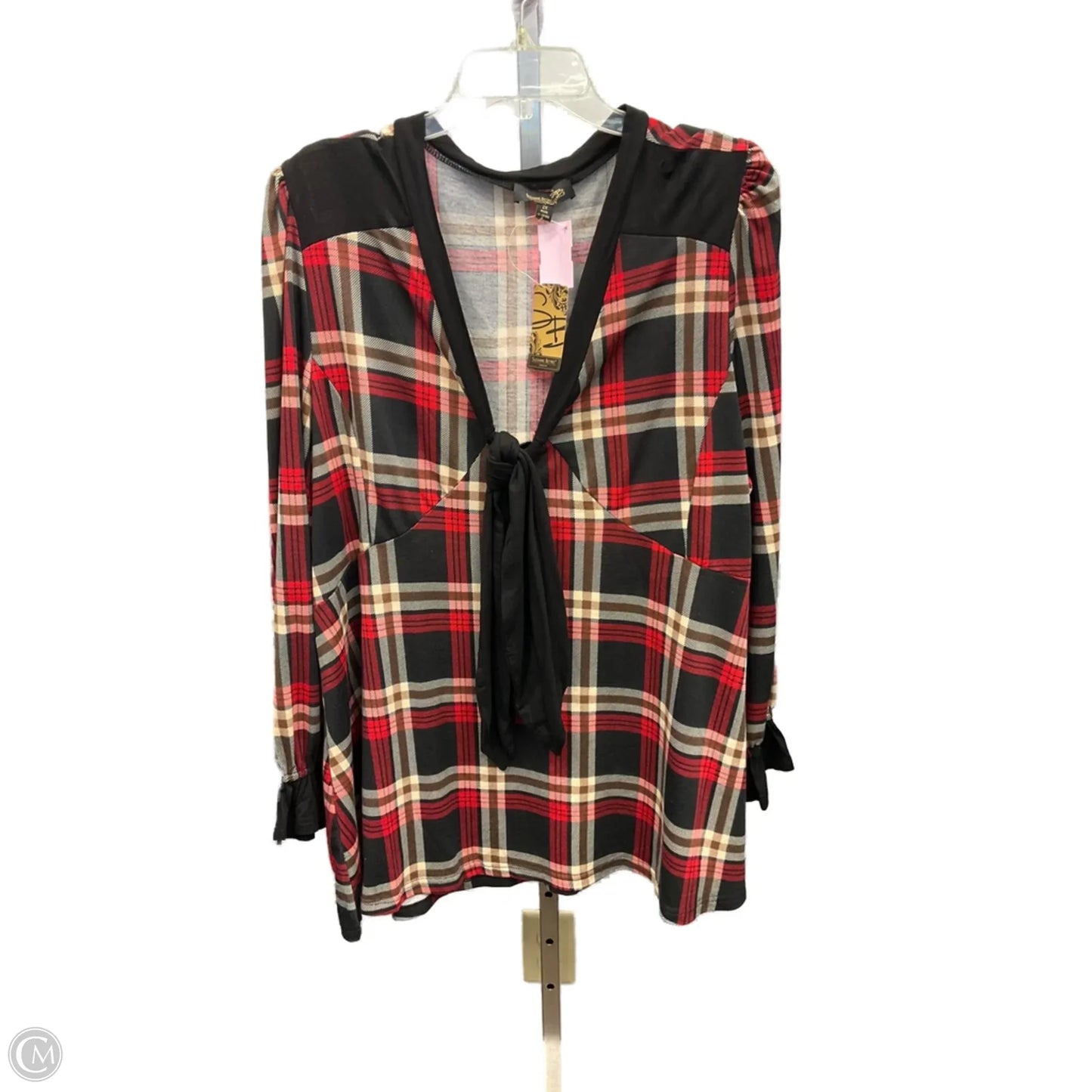 Top Long Sleeve By Suzanne Betro In Plaid Pattern, Size: 2x