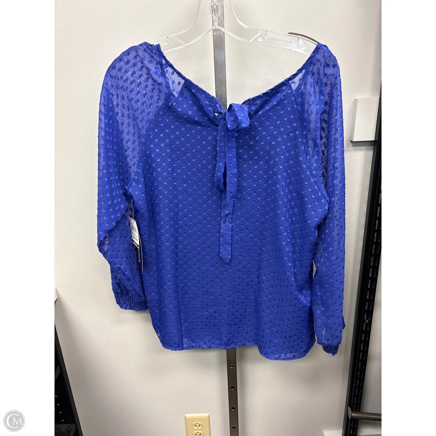 Top Long Sleeve By Notations In Blue, Size: Lp