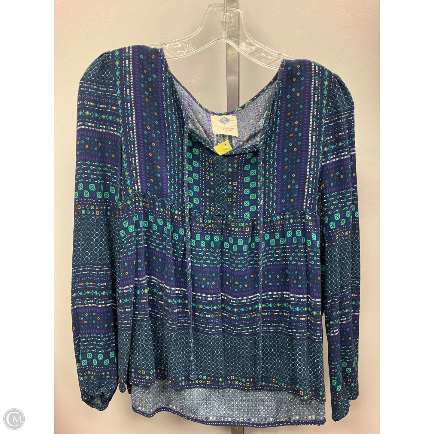 Top Long Sleeve By Cmc In Multi-colored, Size: M