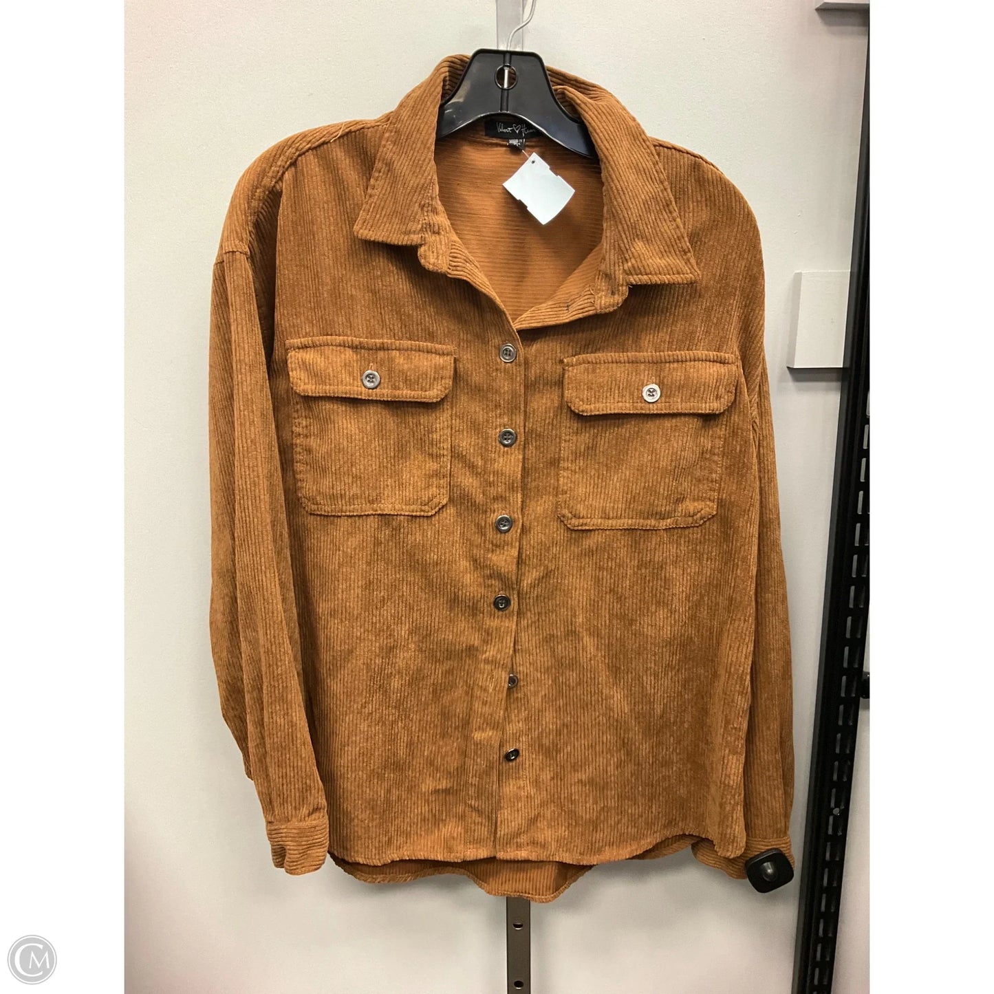 Top Long Sleeve By Velvet Heart In Brown, Size: M