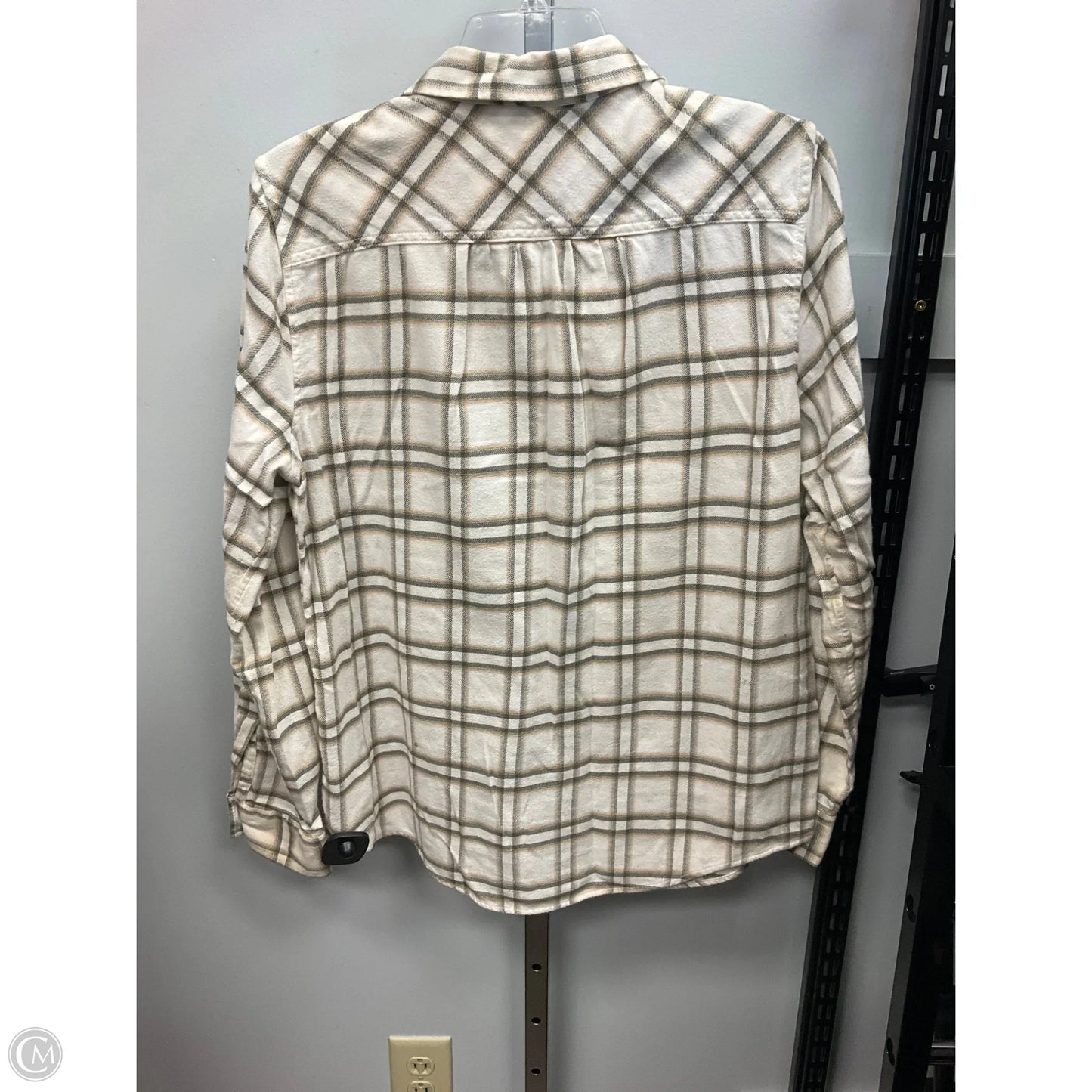 Top Long Sleeve By Lands End In Plaid Pattern, Size: M