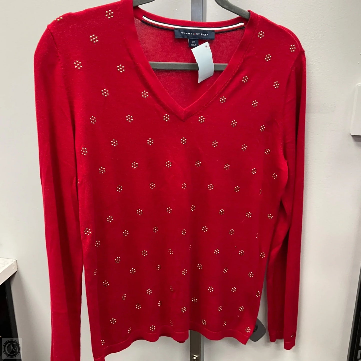 Top Long Sleeve By Tommy Hilfiger In Red, Size: S