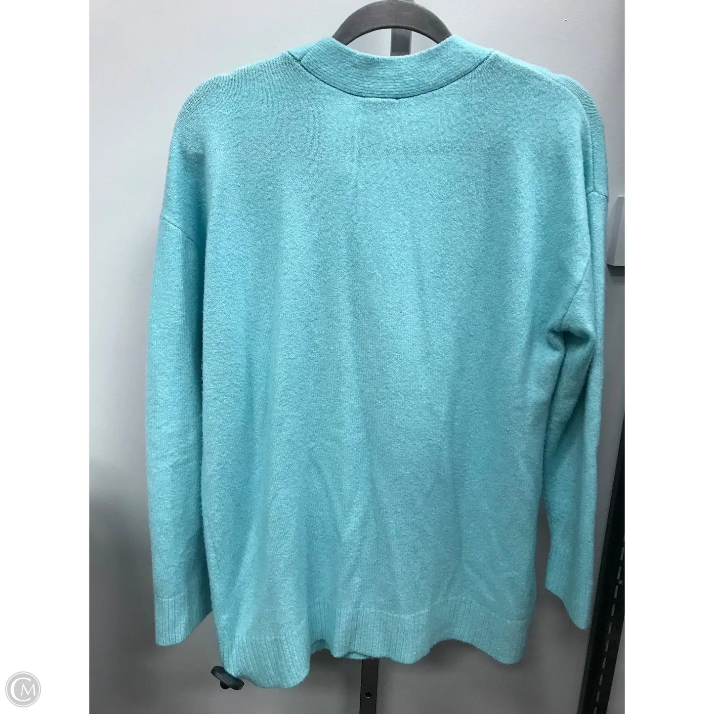 Sweater Cardigan By Talbots In Aqua, Size: L