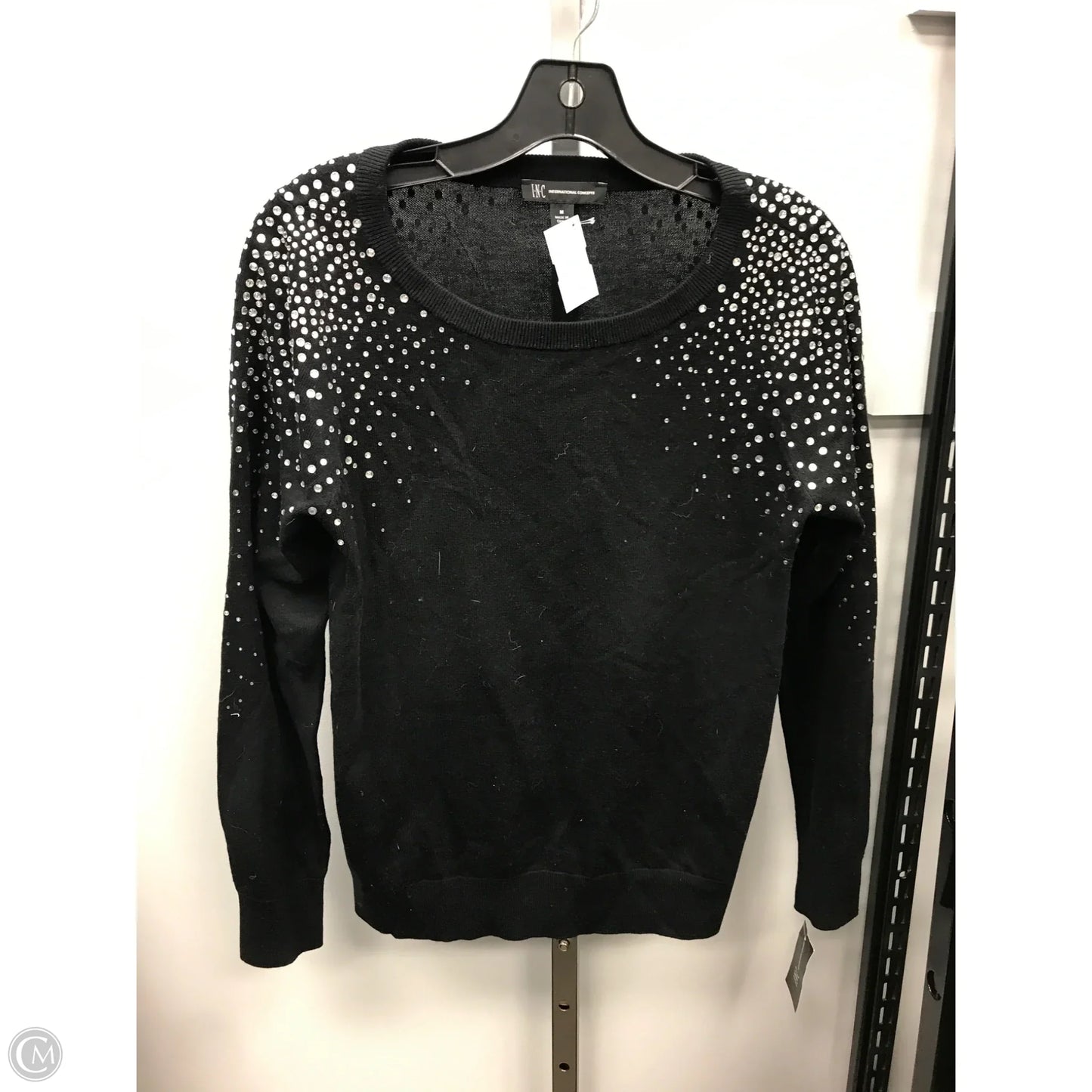 Sweater By Inc In Black & Silver, Size: M