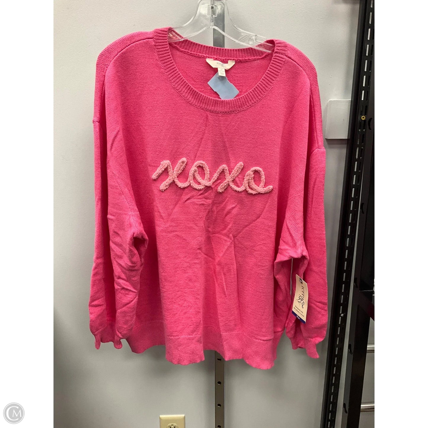 Sweater By Terra & Sky In Pink, Size: 2x