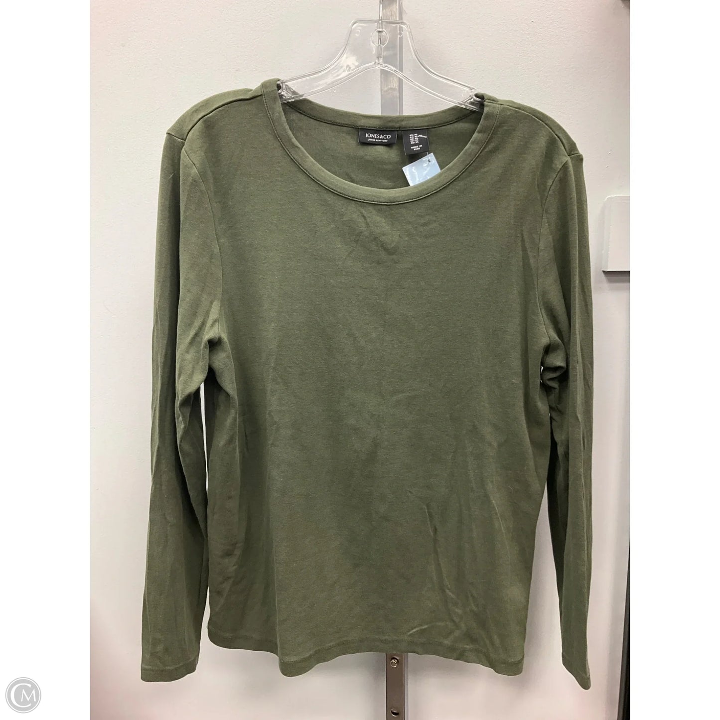 Top Long Sleeve Basic By Jones And Co In Green, Size: Xl