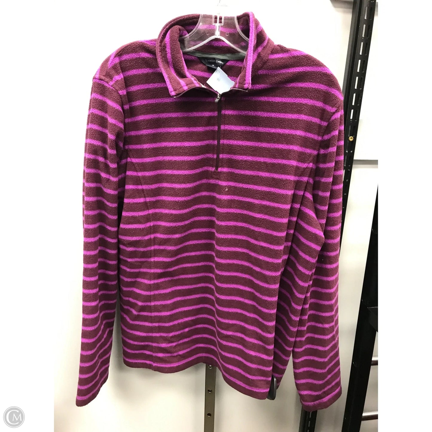 Top Long Sleeve By Lands End In Striped Pattern, Size: Xl