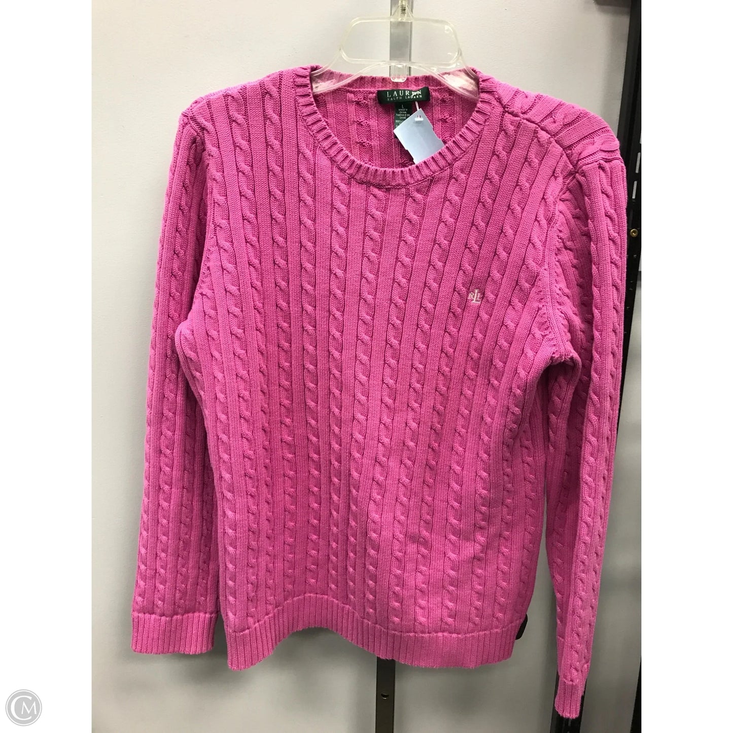 Sweater By Lauren By Ralph Lauren In Pink, Size: L
